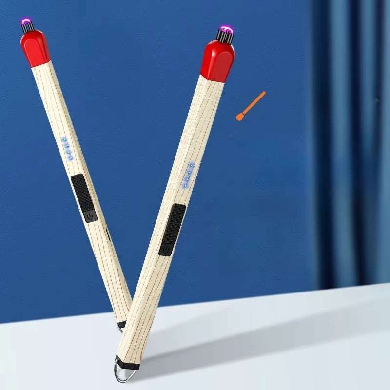 New Windproof USB Arc Extended Match Lighter Portable Pendant Charging Matchstick Aromatherapy Kitchen Camping Lighter