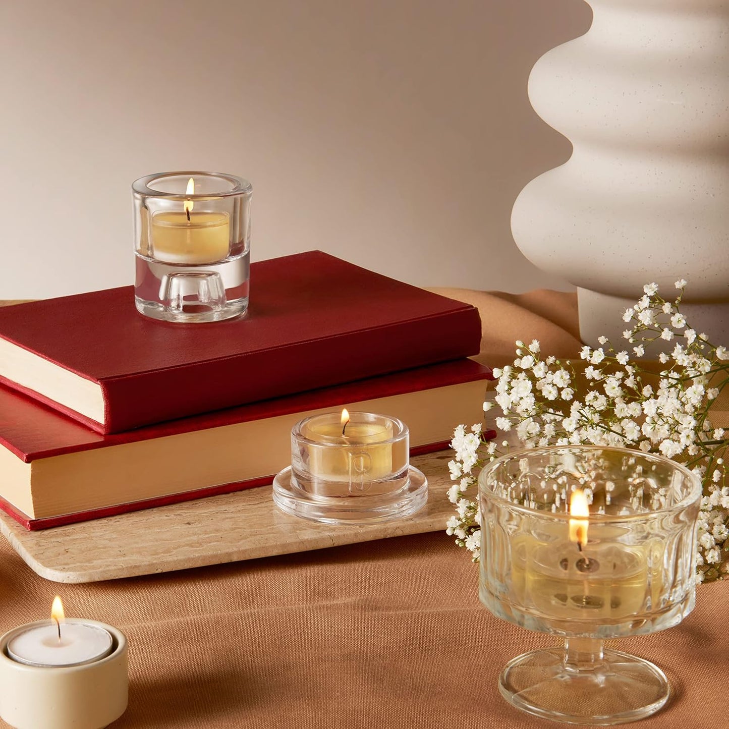 Bolsius True Scents - Vainilla Velas De Té Con Fragancia - Algodón Fresco - Paquete De 18 - Larga Duración De Combustión De 4 Horas - Vela Doméstica - Decoración De Interiores - Extractos Naturales